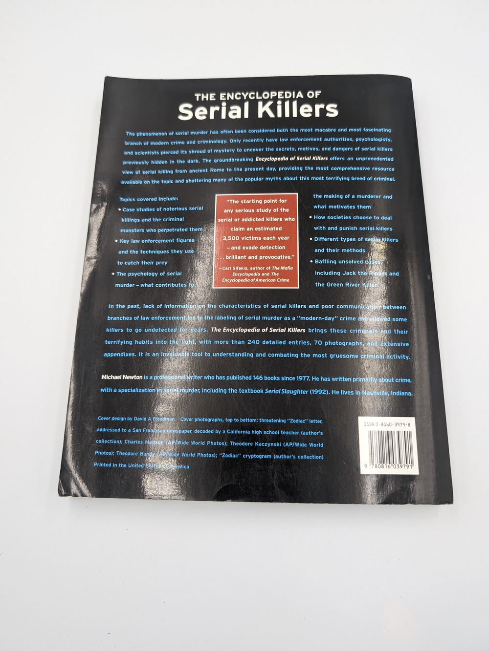 Encyclopedia of Serial Killers - Black Back Cover (Book)